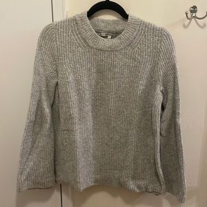 Madewell Grey Cable Pullover Sweater
